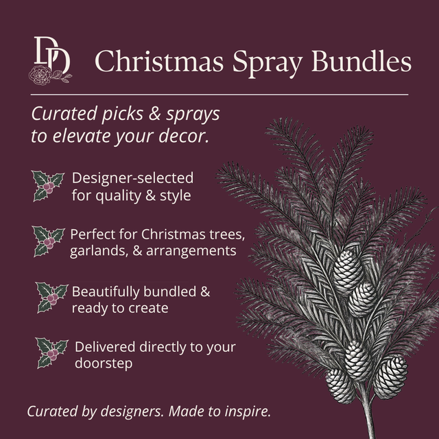 Christmas Spray Bundles card: designer-selected pine picks and sprays for Christmas trees, garlands, and arrangements