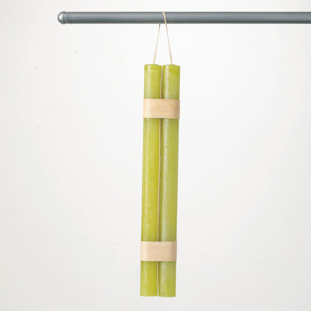 12" Green Grape Hanging Taper Set of 2 | Unscented & Dripless