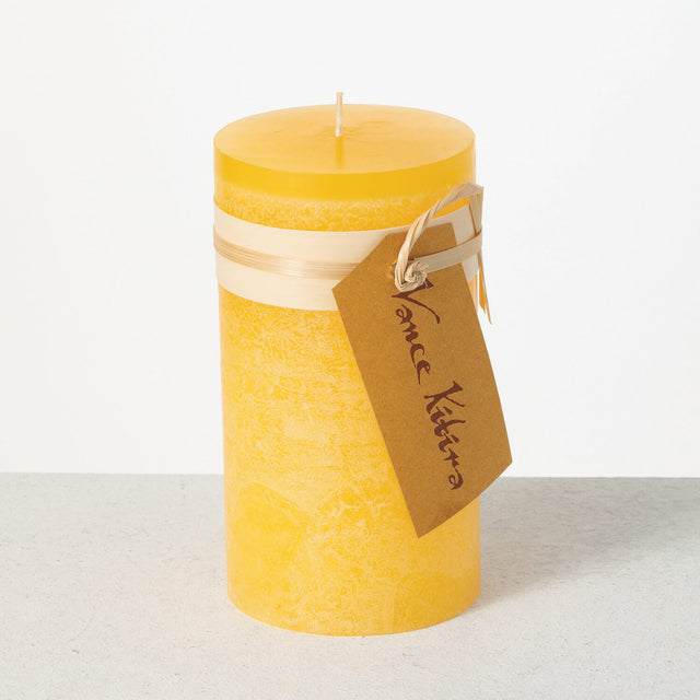 6" Yellow Pillar Candle | Unscented & Smokeless