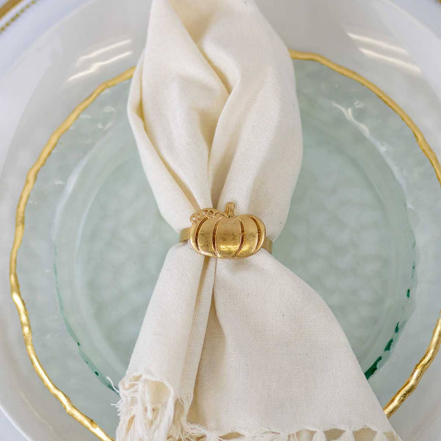 2" Matte Gold Pumpkin Napkin Ring