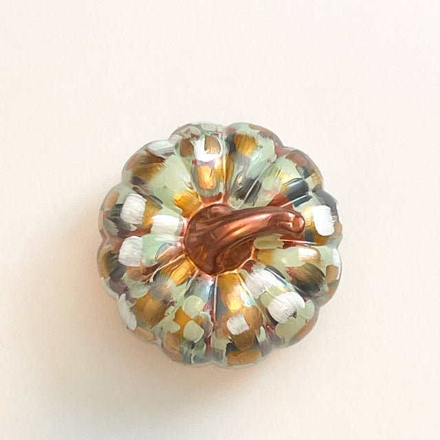 6" Copper Abstract Pumpkin