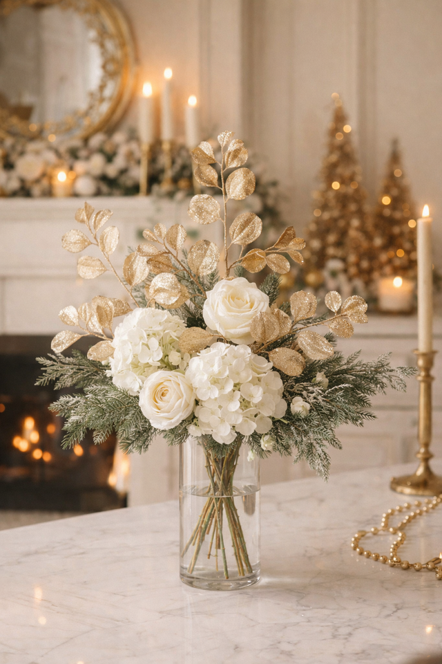 25" Café Latte Dogwood Glitter Spray