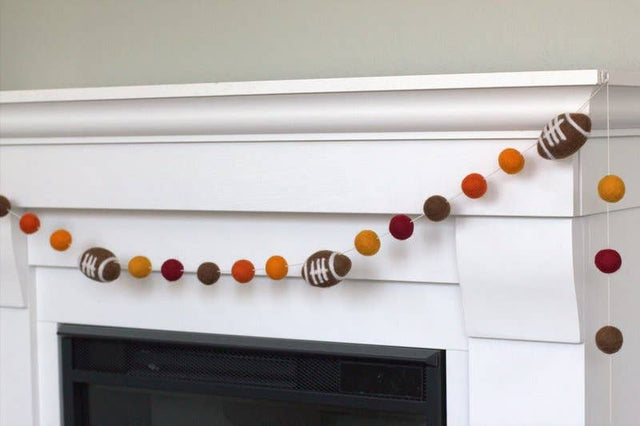 6' Fall Football Garland | Man Cave & Home Decor
