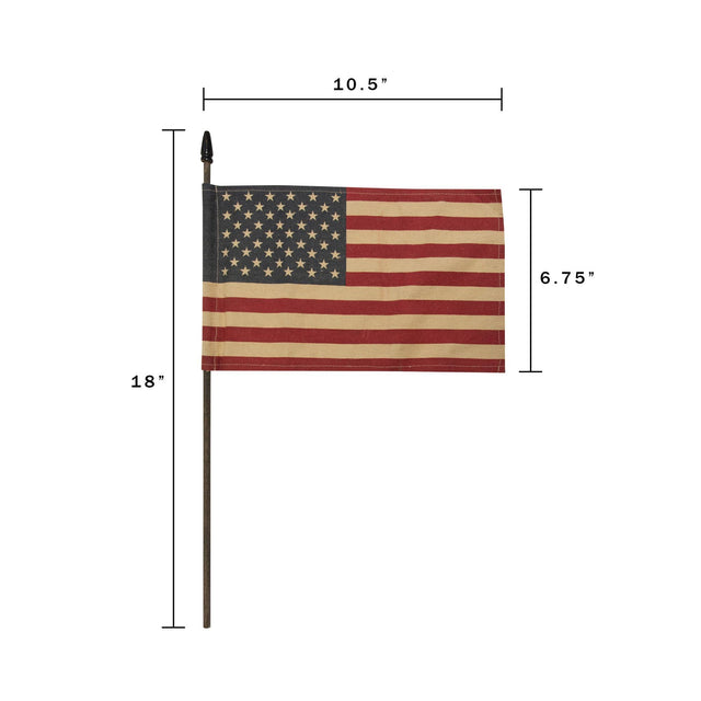 18" Tea Stained USA Flag Pick