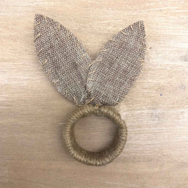 Burlap Bunny Ears Napkin Ring | Natural