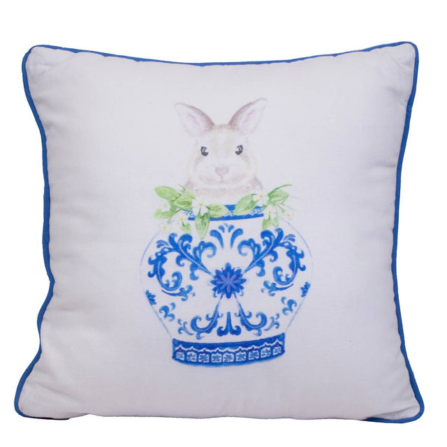 Winston Bunny Pillow | Soft White/Multi 16x16”