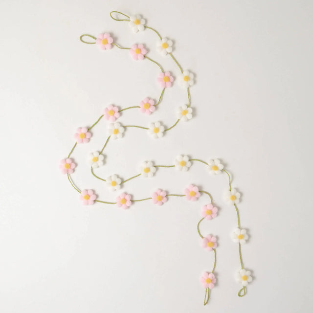 72" Daisy Flower Garland Pink Cream