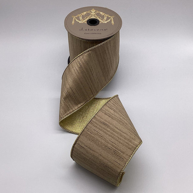 4"x10YD Dupion Metallic Wired Ribbon