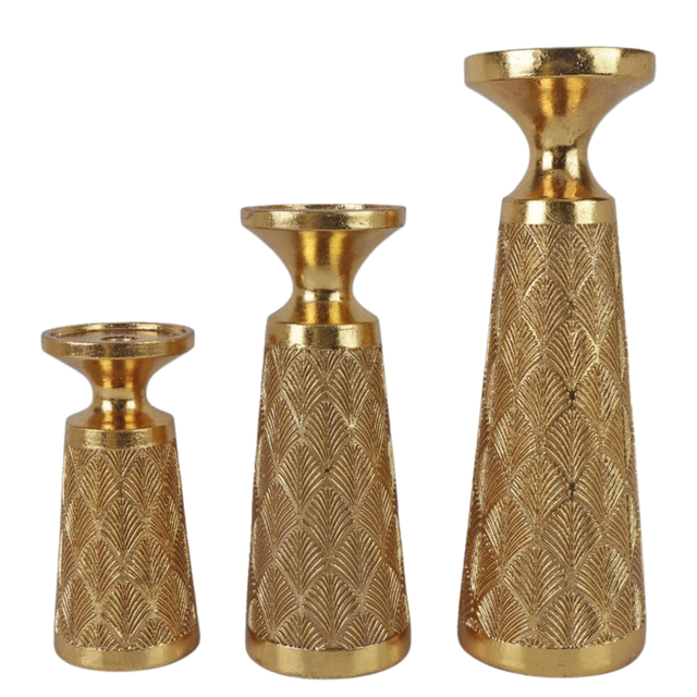 Gold Art Decor Candle Holders (Set of 3)