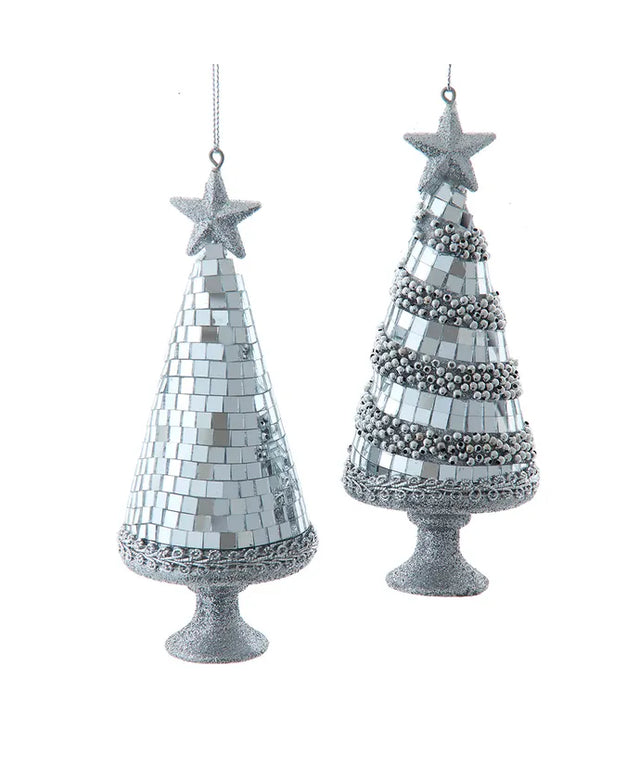 5.9" Silver Mirror Christmas Tree Ornament