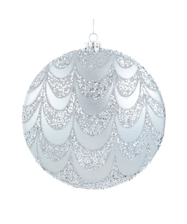 200MM / 7.87" Silver Scallop Disc Ornament