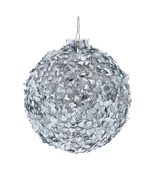 120MM / 4.72" Silver Chunky Glitter Ornament