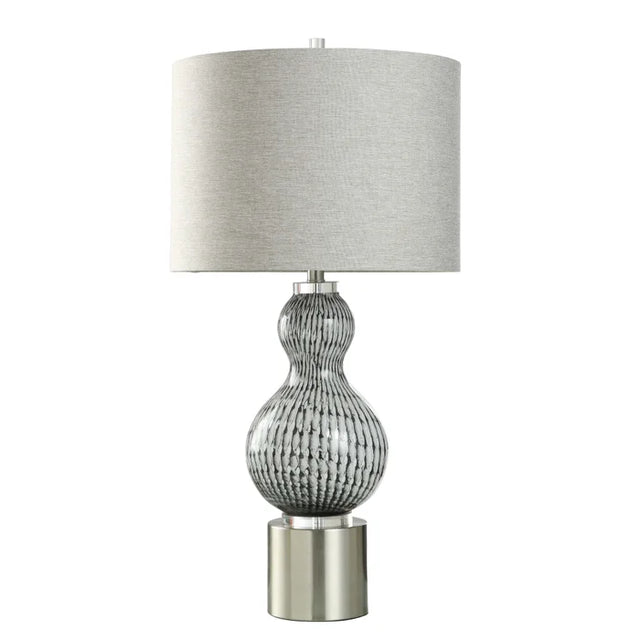 TREASURE GREY | Glass Table Lamp | 34in ht