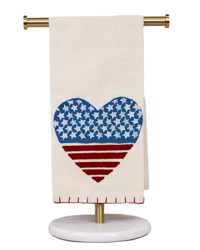 20"x28" Love of America Hand Towel | Cream, Red, & Blue