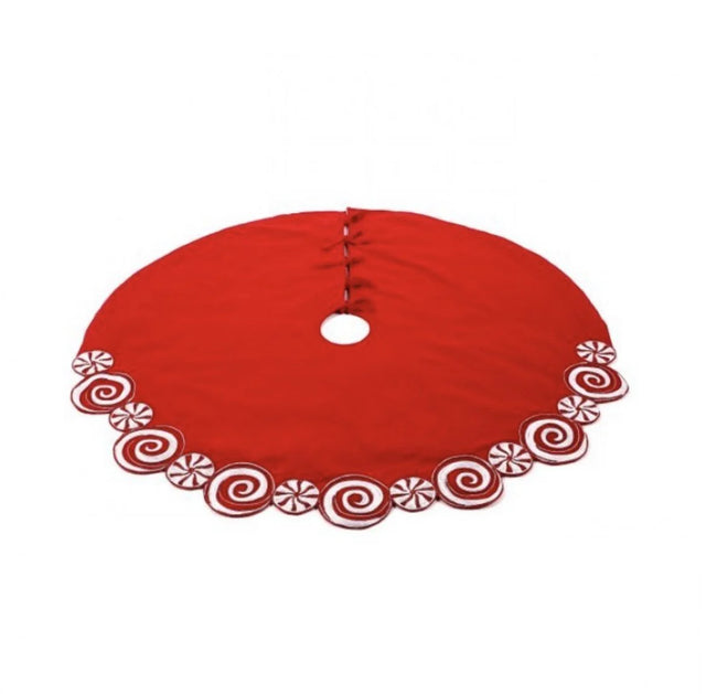 52" Round Mrs. Claus Peppermint Cotton Tree Skirt