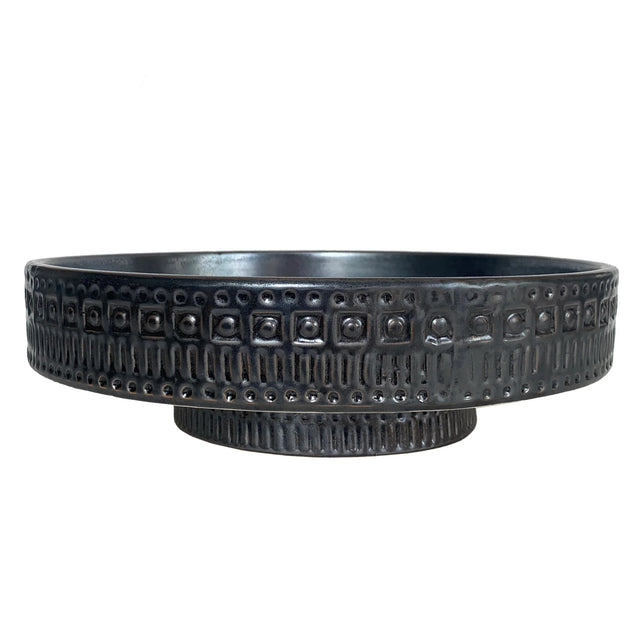 13" Black Pedestal Planter Bowl