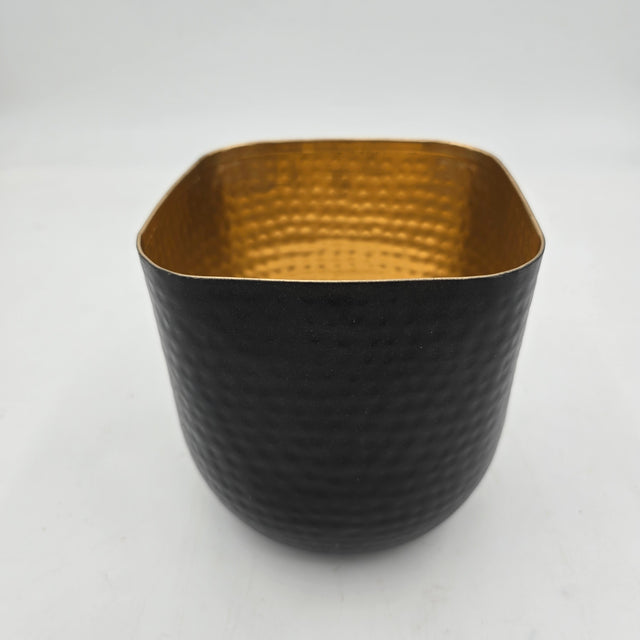 5.5" Antique Black Metal Rounded/ Square Planter