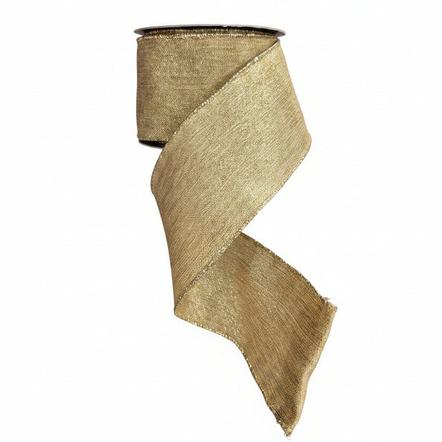 2.5" Gold Metallic Jacquard Ribbon