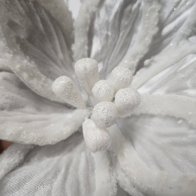 12” Fur-Edged Poinsettia on Clip