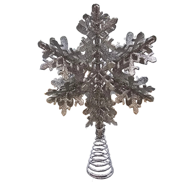 12” Glitter snowflake tree topper silver | gold