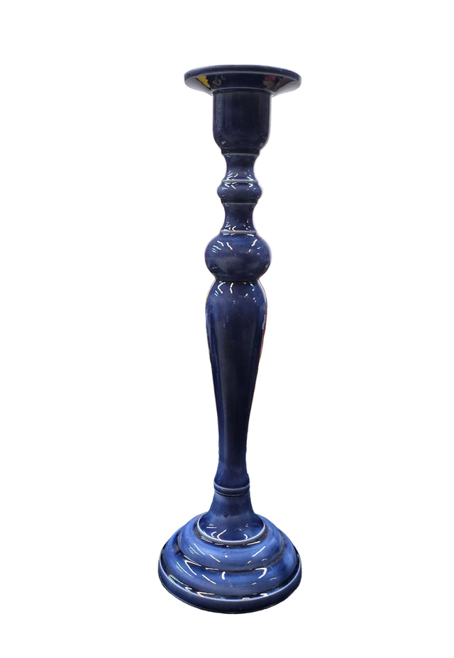 15" Metal Enamel Candlestick