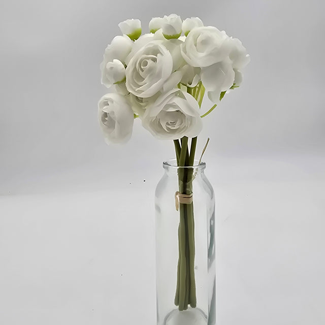 11" White Ranunculus Bundle