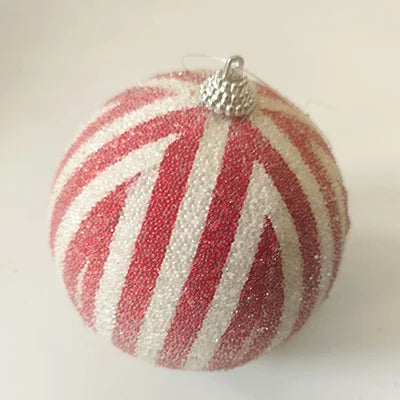5.5" Red & White Striped Candy Ball Ornament
