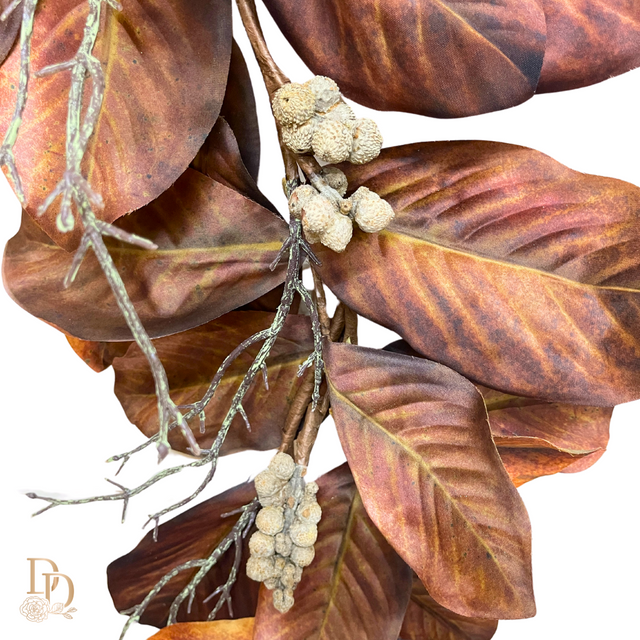 48" Brown Harvest Mix Magnolia Garland