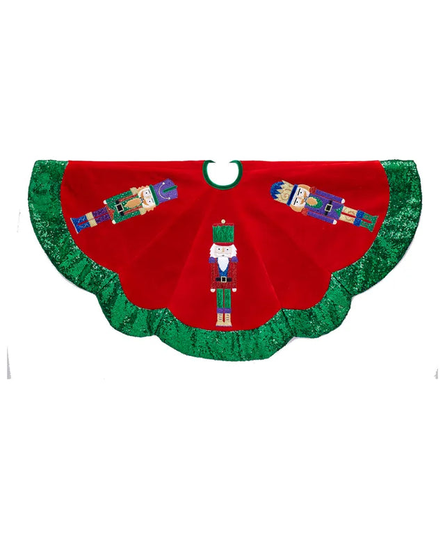 48" Red Velvet Nutcracker Tree Skirt