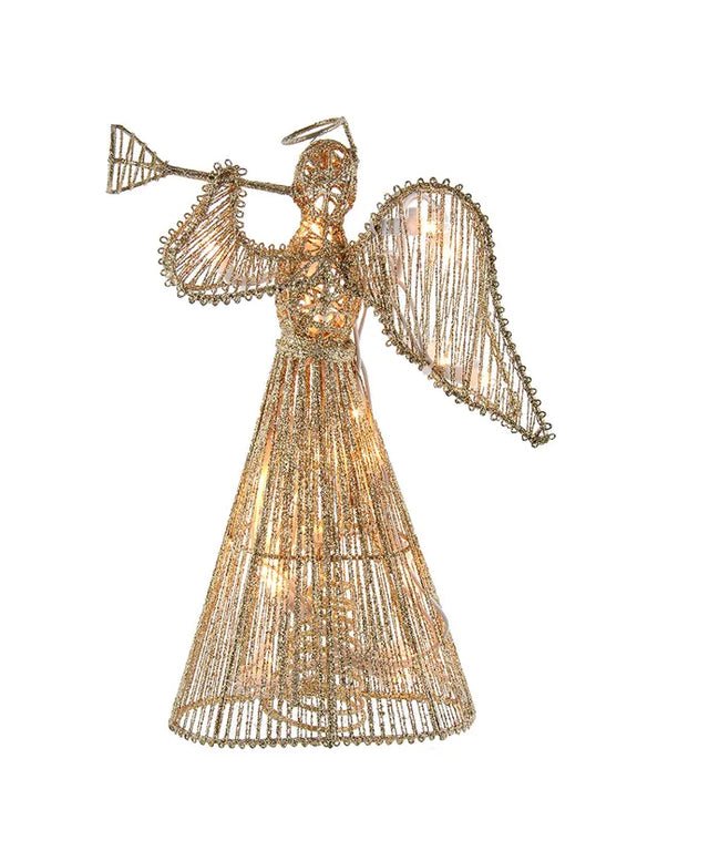 12" Incandescent Gold Angel Tree Topper