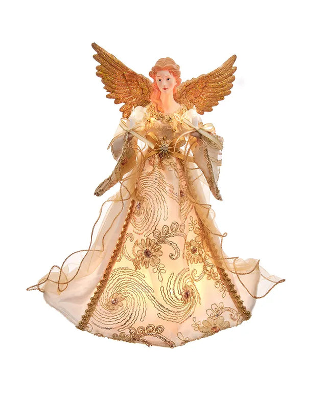 16" Ivory & Gold Angel Tree Topper