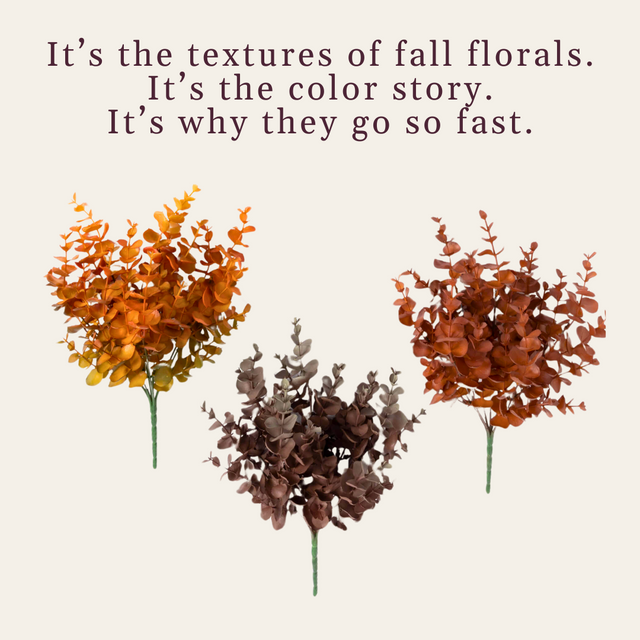 13.5" Eucalyptus Bush | Dark Rust, Orange/Green, and Green/Brown