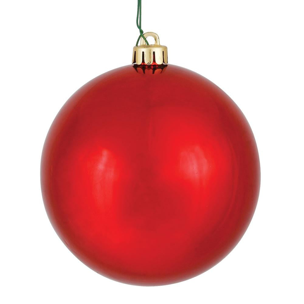 10" Red Shiny Ball Shatterproof UV Drilled Cap