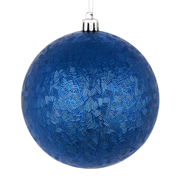 4" Brushed Ball Ornament, 6/Bag | Blue or Gold