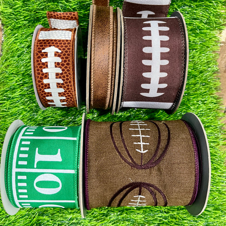 Football Gameday Wired Ribbon