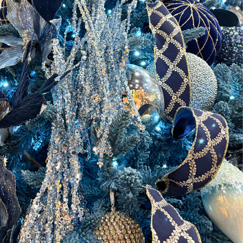 Blue Velvet Christmas Chinoiserie | 2025 Designer Christmas Tree Decorations Collection