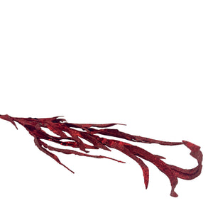 28" Red Glitter/Sequin Blade Grass Spray