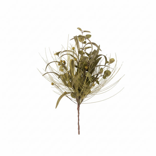 20.5" Mixed Fall Botanical Bush | Brown, Green, or Yellow