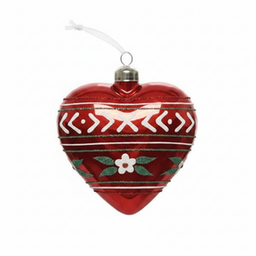 Heart Glass Glitter Ornaments Set of 2, additional view