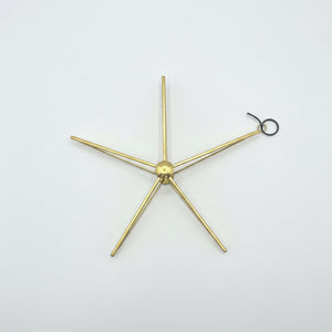 9" Gold Glass Metal Star Ornament