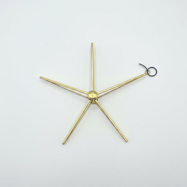 9" Gold Glass Metal Star Ornament