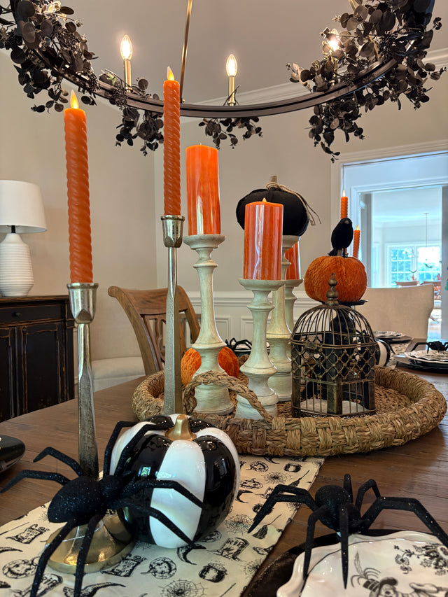 9" Orange Spiral Tapers – Set of 2