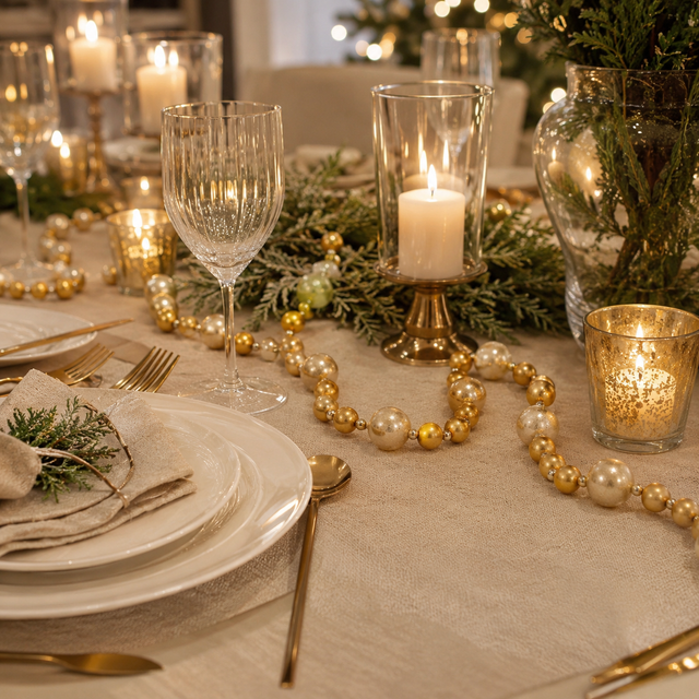 5' Golden Jewel Ball Garland
