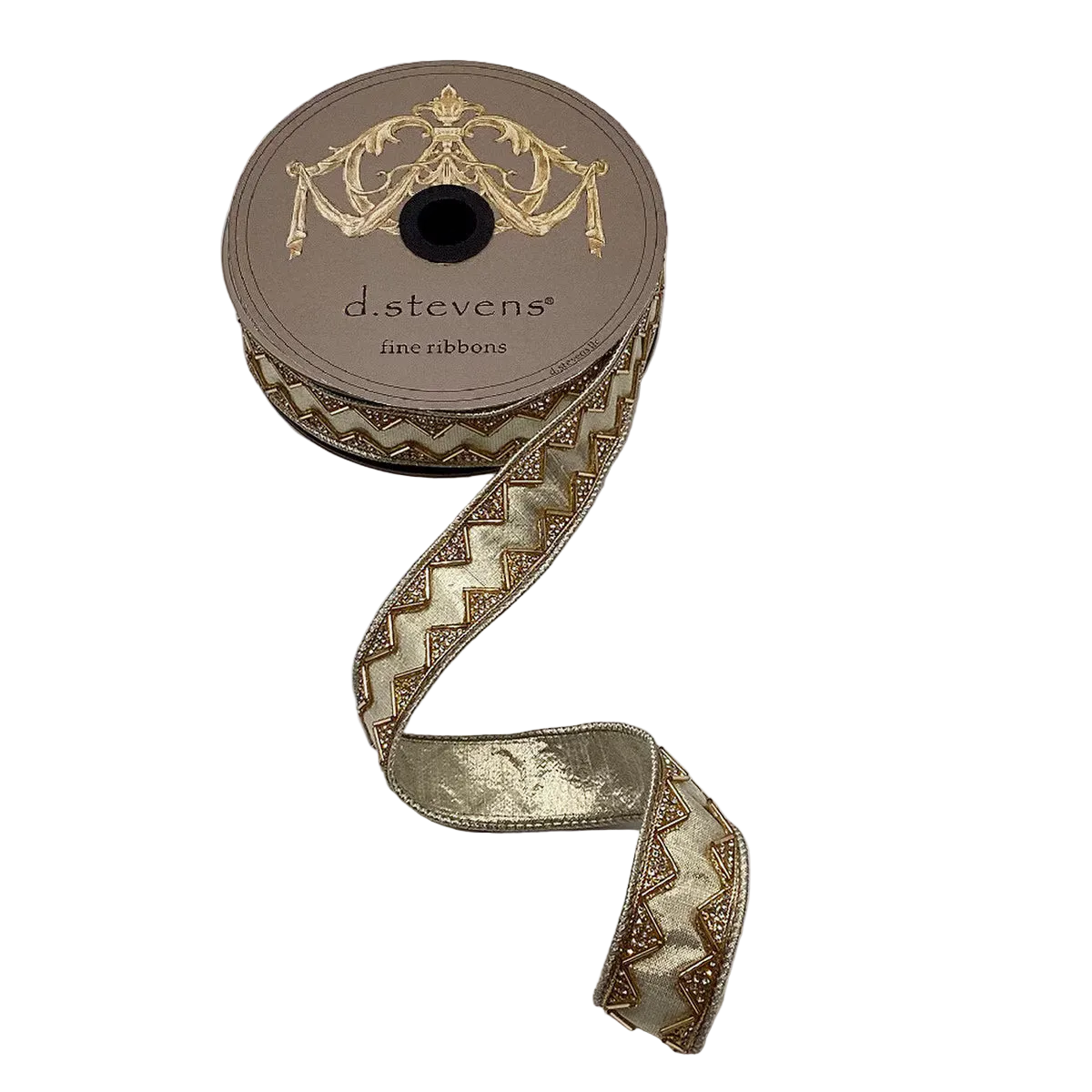 1.5" x 10 Yards Metallic Dupion Crystal Jewel Jazzy Trim Ribbon | Gold