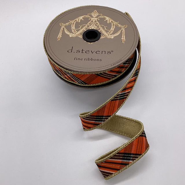 1" | 4" x 10yd Dupioni Salem Plaid Bias Cut Ribbon