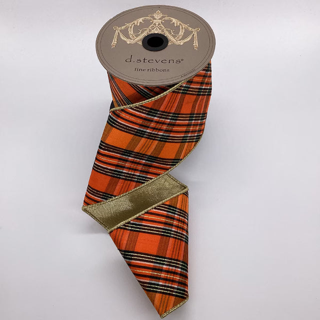 1" | 4" x 10yd Dupioni Salem Plaid Bias Cut Ribbon