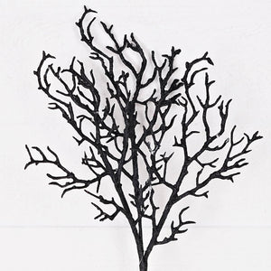 19" Black Glittered Wispy Twigs Stem