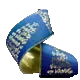 4" x 10 Yards Navy Blue & Gold Taffeta "Oh Holy Night" Ribbon