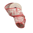 Linen Christmas Expressions Ribbon, Light Blue & Red Available, additional view