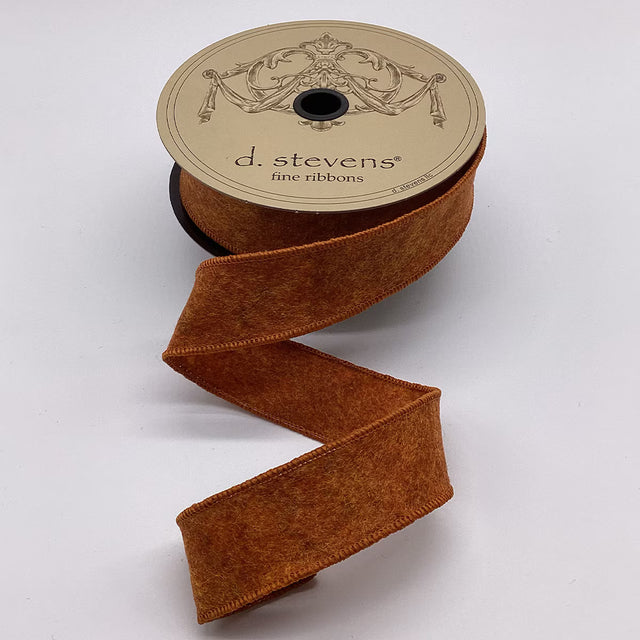 1.5" x 10yd Heathered Felt Ribbon – Sienna or Plum